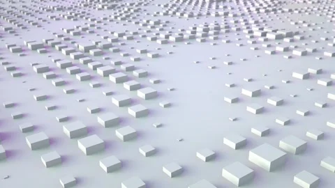 Abstract background with 3d rendering  with array cubes exchanging size.  R.. Stock-Footage 332158198
