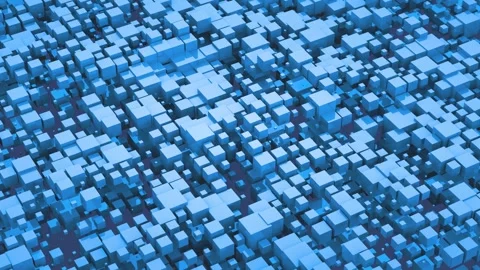 Abstract background with 3d rendering  with array boxes exchanging size.  R.. Vídeo Stock 333979992
