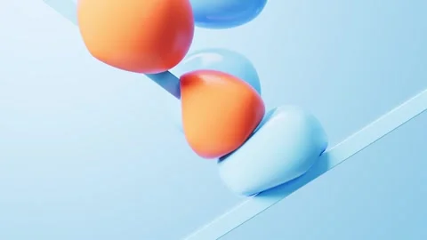 Abstract background with 3d rendering of colorful soft body spheres motion .. 스톡 동영상 332148286
