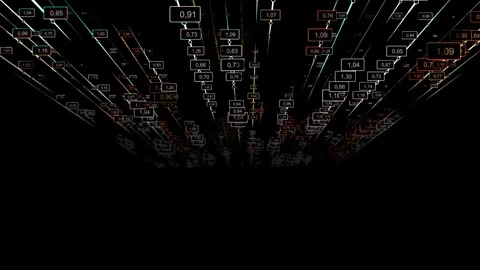 Abstract background 3d rendering with glow lines  and random numbers. Digit.. 스톡 동영상 337310244