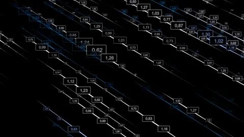 Abstract background 3d rendering with glow lines  and random numbers. Digit.. Stock Footage 340457644