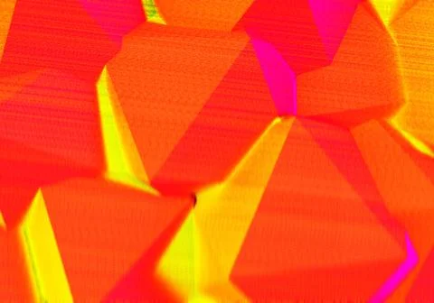 Abstract background with 3D shapes and broken tv glitch effect Stock Illustration
