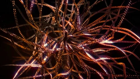 Abstract background 3D  shiny alien tentacle structure creature move in space Video stock 149347350