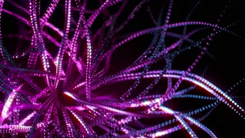 Abstract background 3D  shiny alien tentacle structure creature move in space Vidéo 149730871