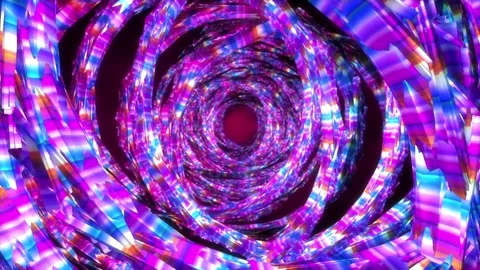 Abstract background 3D shiny blue spiral concentric stripes moving glittering Vídeo Stock 155279526