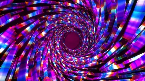 Abstract background 3D shiny concentric forms moving glittering in space Vídeo Stock 154533750