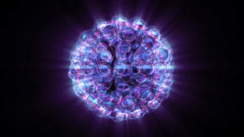Abstract background 3D shiny futuristic bubble structure transforms in space Видео 153756541