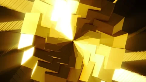 Abstract background 3D shiny geometry structure transform in space loop Stock Footage 151441787