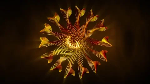 Abstract background 3D shiny geometry gold structure transforms in space loop Stock Footage 152873923