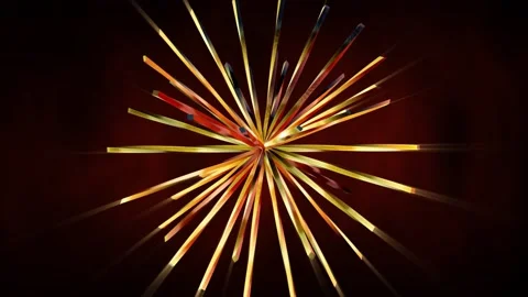 Abstract background 3D  shiny rod structure rotate transform in space loop Video stock 149355905