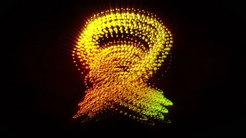 Abstract background 3D shiny spheres knot structure rotates in space loop Vidéo 151441320