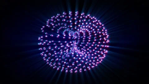 Abstract background 3D shiny spheres structure builds up and transforms loop Видео 151441692