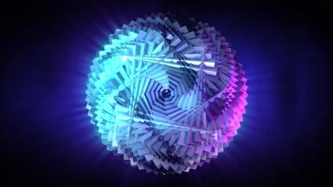 Abstract background 3D shiny spherical structure rotate transform in space loop 스톡 동영상 149355852