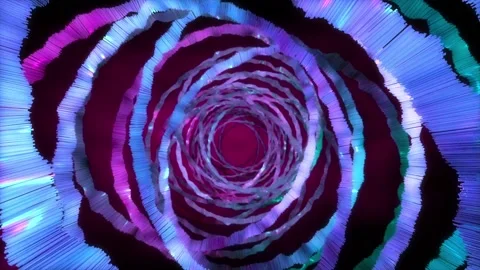 Abstract background 3D shiny spiral and concentric shapes moving and glittering Stock-Footage 154688367