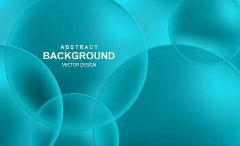Abstract background with 3d turquoise balls. Colorful bubbles pattern, futuri Stock Illustration