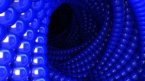 Abstract background with 3D vortex hole made of glossy balls or bubbles for 스톡 일러스트