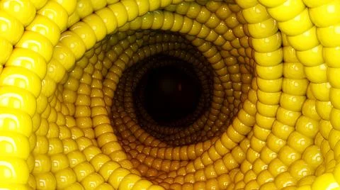 Abstract background with 3D vortex hole made of glossy balls or bubbles for Stock Illustration