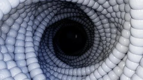 Abstract background with 3D vortex hole made of glossy balls or bubbles for Stock Illustration