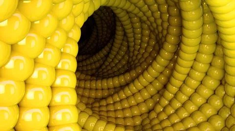 Abstract background with 3D vortex hole made of glossy balls or bubbles for Stock Illustration