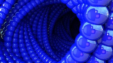 Abstract background with 3D vortex hole made of glossy balls or bubbles for イラスト素材