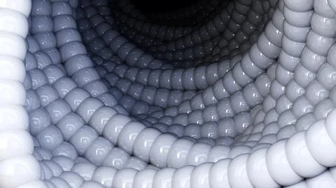 Abstract background with 3D vortex hole made of glossy balls or bubbles for 库存插图