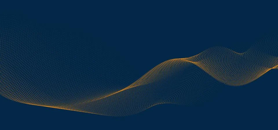 Abstract background 3D wave lines flowing particles smooth curve shape dots b Stock Illustration