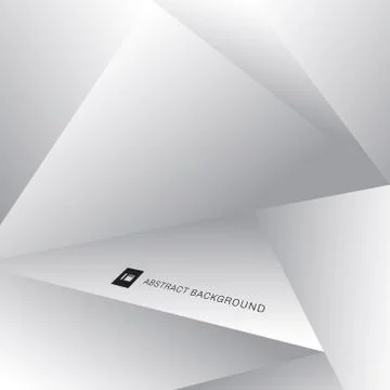 Abstract background 3D white and gray geometric low polygon. Stock Illustration