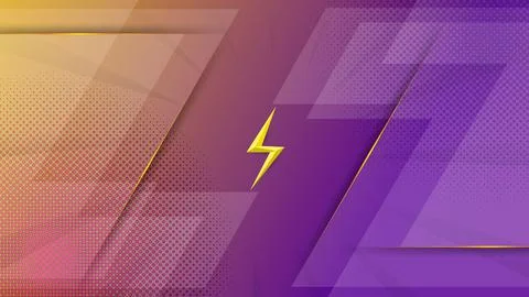 Abstract background with 3d yellow lightning Stock Illustration