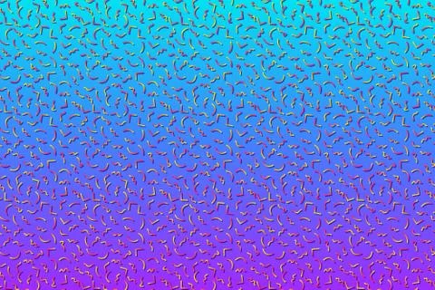 Abstract background with 80s memphis geometics style pattern and vibrant psyc Stock Illustration