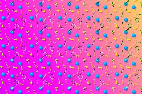 Abstract background with 80s memphis style pattern and vibrant psychedelic co イラスト素材