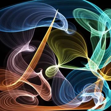 Abstract background Abstract generated colorful shiny graphic pattern blac... Foto stock
