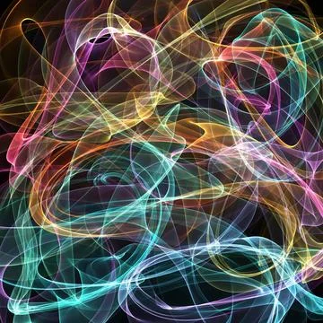 Abstract background Abstract generated colorful wave pattern over black ba... Stock Photos
