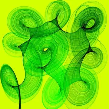 Abstract background Abstract generated green yellow ornate pattern graphic... 写真素材