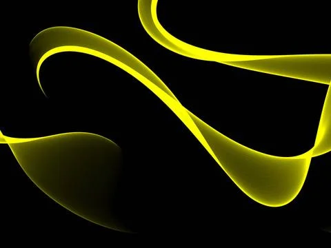 Abstract background Abstract generated yellow wave pattern black backgroun... Stock Photos