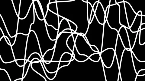 Abstract background. Abstract lines. Animated background. Black and white chaoti Stock Footage 152155112