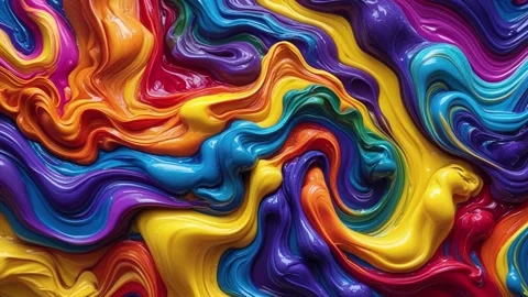 Abstract background of acrylic paint melting and moving in a combination of  Видео 313248961