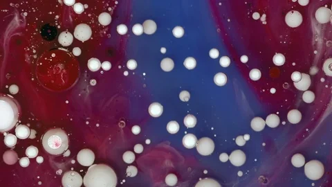Abstract background. Acrylic white bubbles mixing in oil 库存影片 89811961