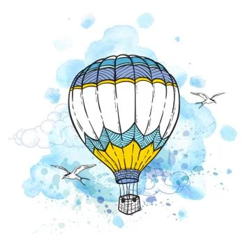 Abstract background with air balloon Stock Illustration