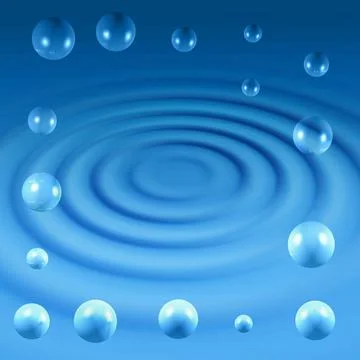 Abstract background with air bubbles and waves blue gradient abstract back... Stock Photos