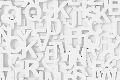 Abstract background of alphabet. 3D rendering. Stock Illustration