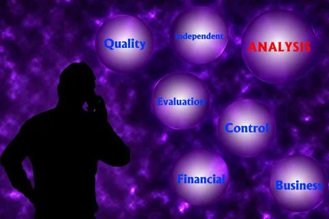 Abstract background with ANALYSIS concept. Thinking, Success and Creativity. Stock Illustration