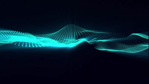 Abstract background and bright blue digital dots form wave. Stock Footage 247260909