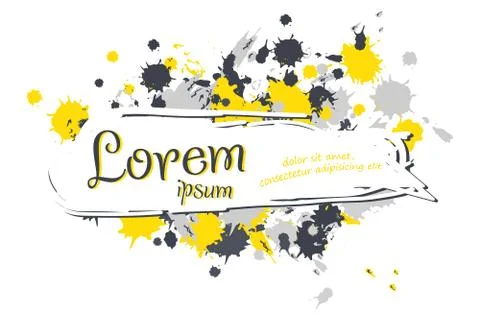 Abstract Background and Frame with Brush Strokes and Copy Space for Text Stock Illustration