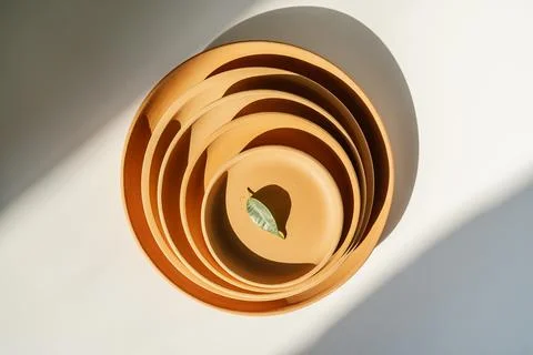 Abstract background and texture of terracotta plates. Stock Photos