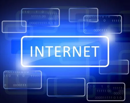 Abstract background and the words internet in rectangle Illustrazione stock