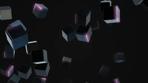 Abstract background of animated cubes Stock Illustration