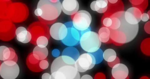 Abstract background with animated glowing red, blue, white bokeh loop, alpha Stock Illustration