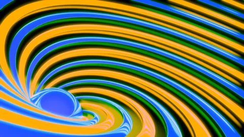 Abstract background with animated hypnotic hurricane of blue and orange stripes Stock-Footage 181610748