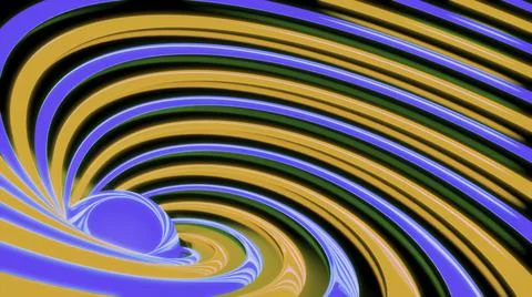 Abstract background with animated hypnotic hurricane of blue and orange stripes Illustration