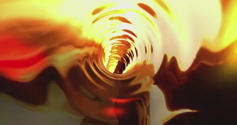 Abstract background with an animated hypnotic tunnel made of fire, metal, glass Stock Footage 198809092